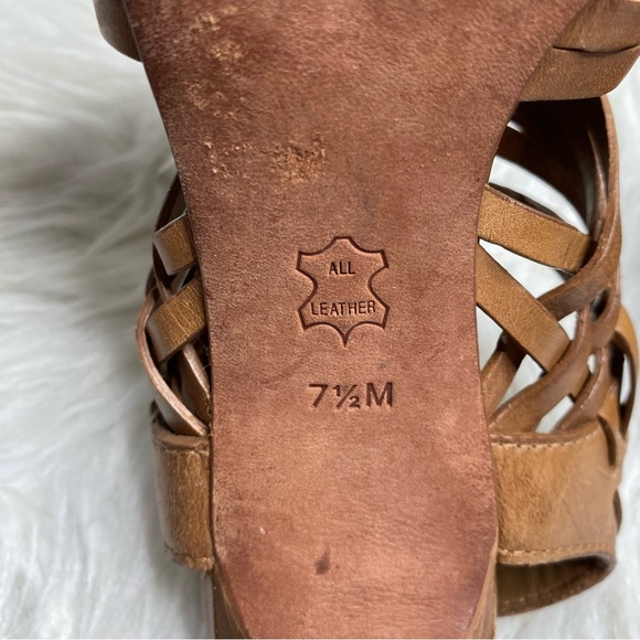 Tory Burch Boho Leather Woven Heels Size 7.5 - Picture 4 of 10